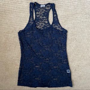 GARAGE Navy Lace Tank